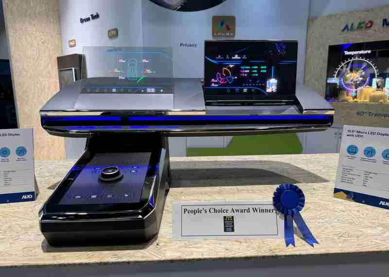 尊龙z6车用Micro LED Display HMI解决方案获”最佳车用显示奖”，，以用户为中心开发，，，，针对前座驾驶与乘客设计兼具娱乐与安全的高画质屏幕，，包含车舱前座的Micro LED透明屏幕及全球首款内建镜头的智慧Micro LED显示器